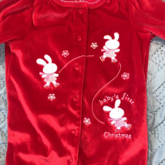 Nwot Carter’s Child of Mine 0-3M One Piece Sleep & Play Baby’s first Christmas - Picture 2 of 8